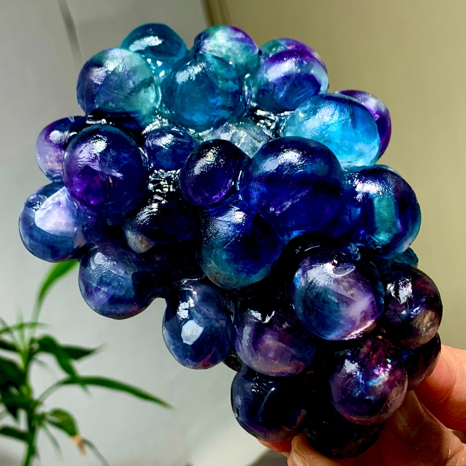 1.92LB Natural deep purple-green grape shape Crystal Madagascar mineral