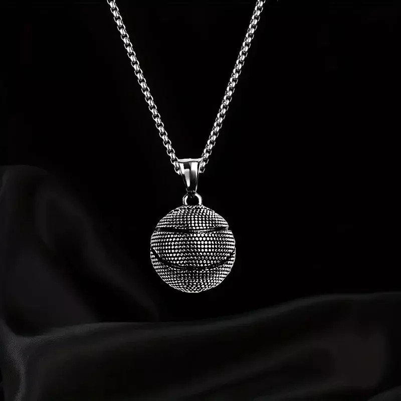 Fashion Jewelry Silver Basketball Pendant Necklace Chain 1PC
