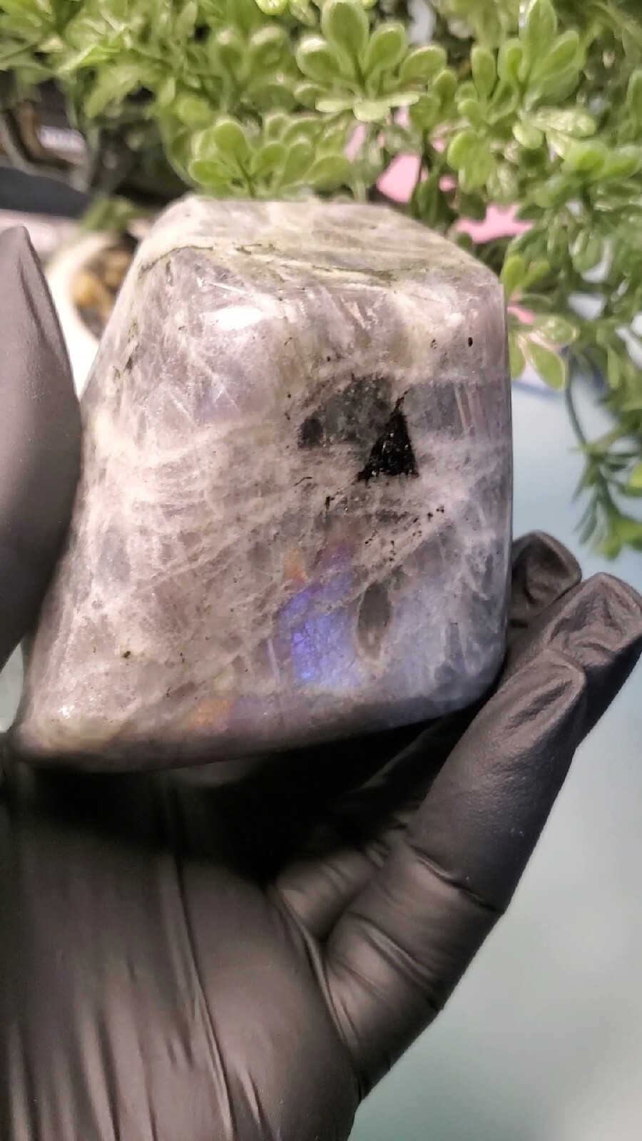 354g Natural Labradorite Quartz Crystal Freeform Mineral Specimen Healing
