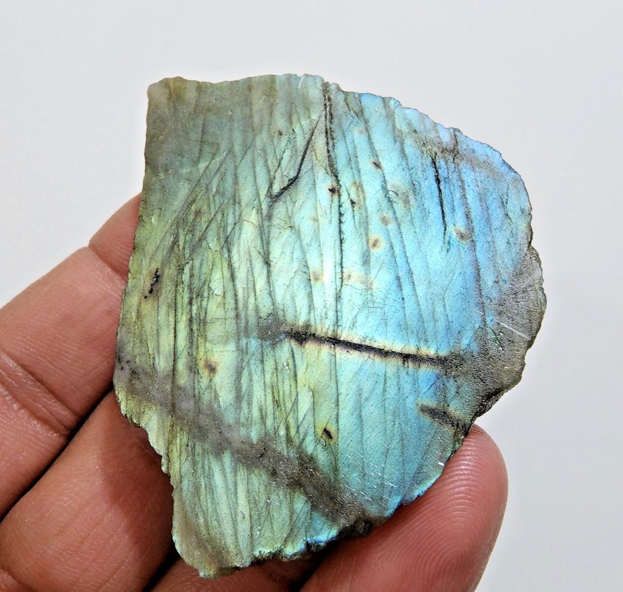 192Ct AAA+ Labradorite Crystal Rough Slab Raw Labradorite Loose Gemstone Jewelry