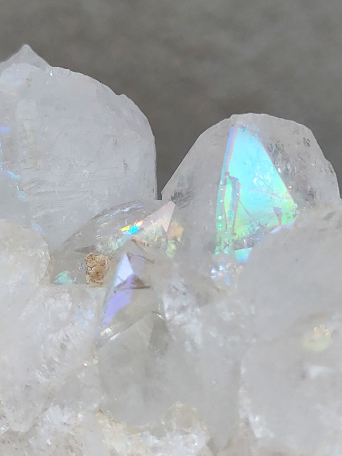 Rainbow or Iris or aura quartz non precious stone Natural minerals Specimen