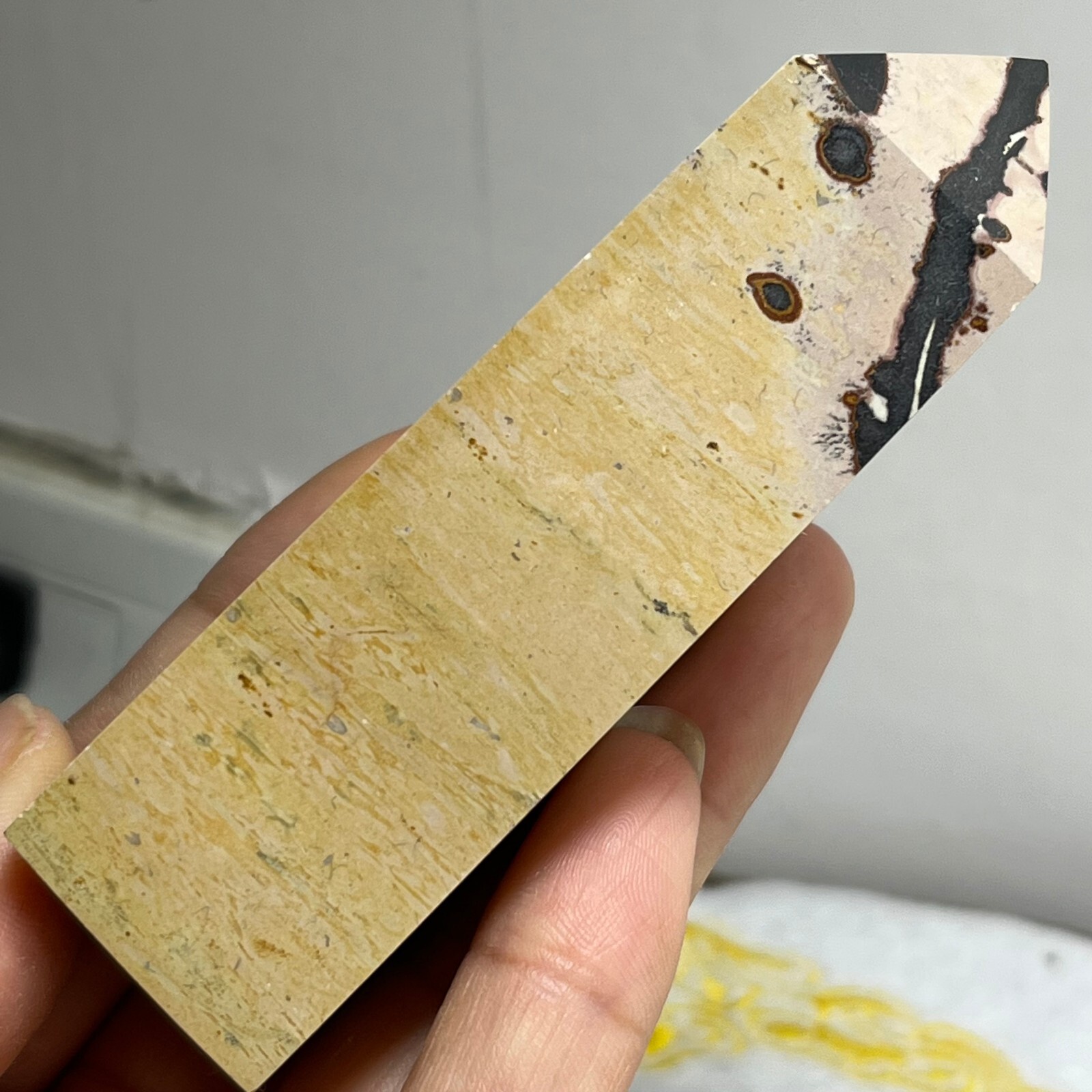 130g Traditional Chinese painting stone pagod a384