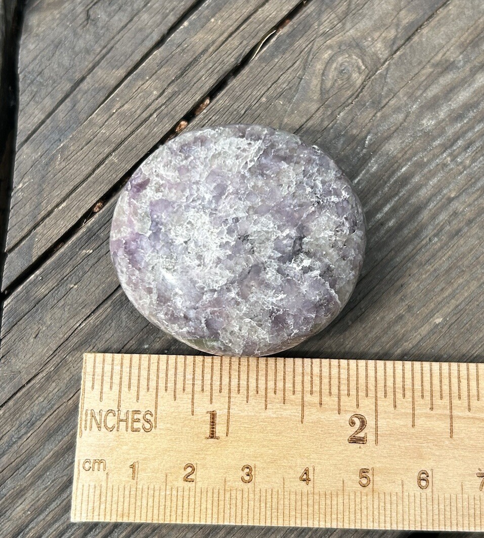 Handmade Polished LEPIDOLITE Healing Crystal Palm Stone Pebble MADAGASCAR