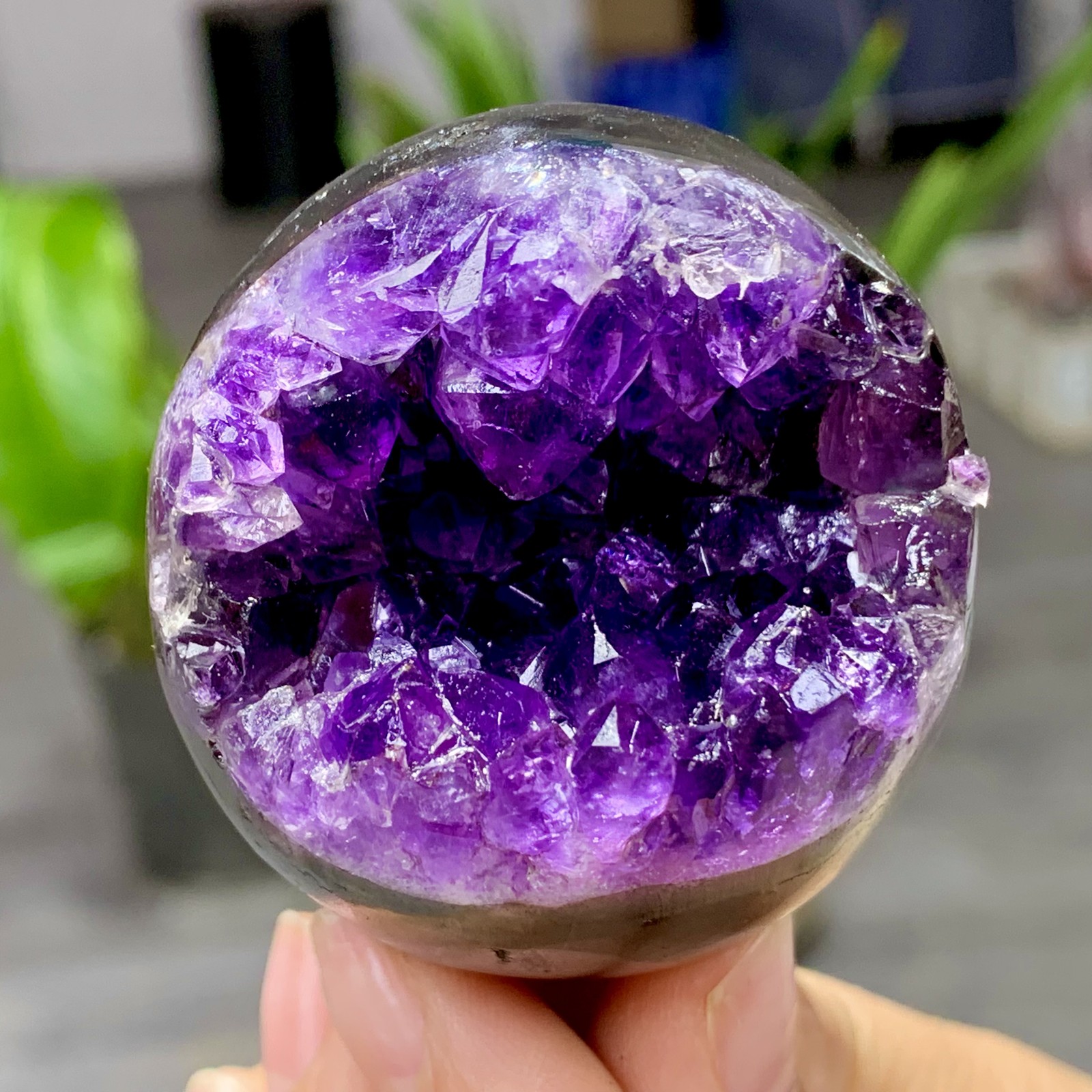 146GNatural Amethyst Agate Opening Smile Quartz Cluster Crystal Specimen Healing