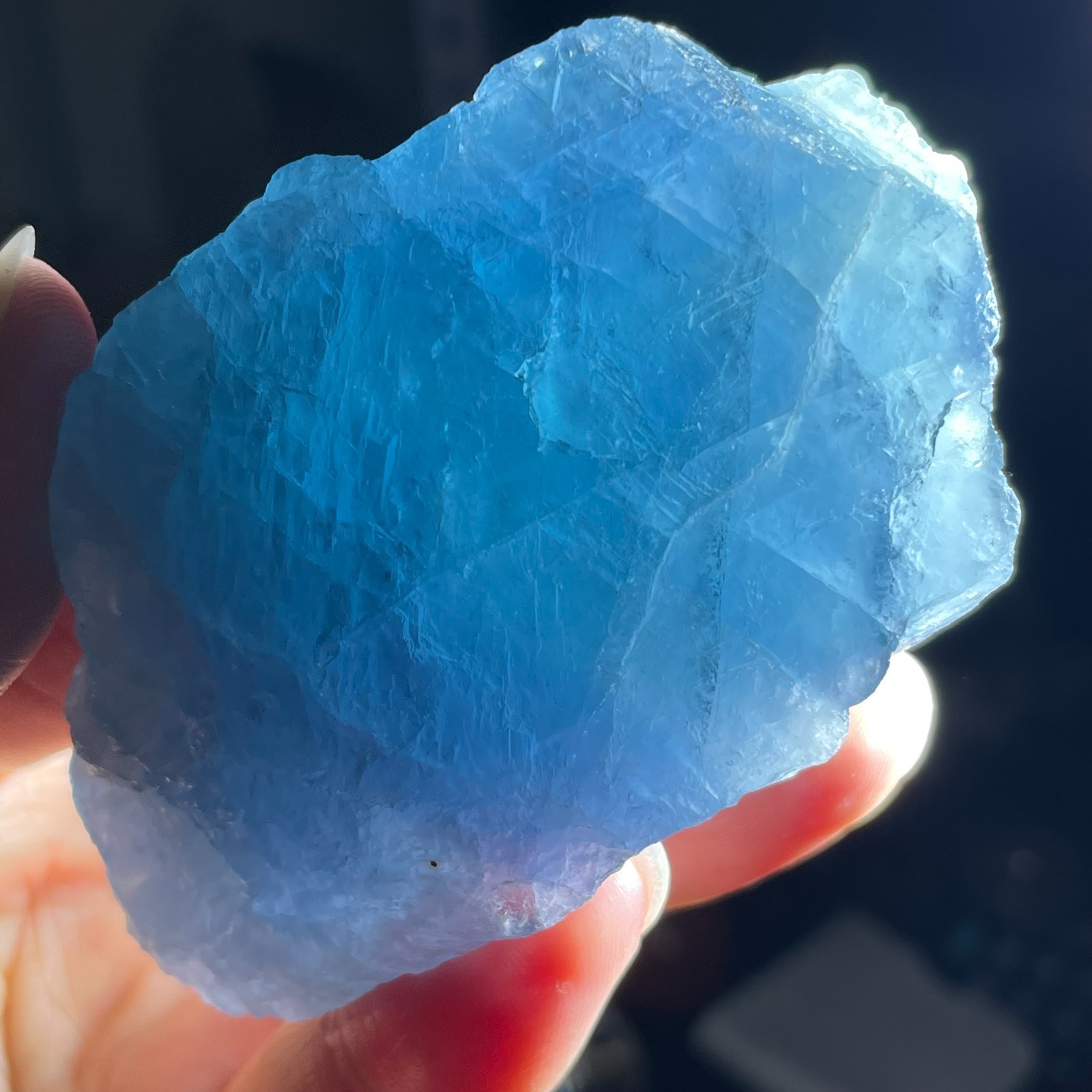 214g Natural Rough Dark Blue Fluorite Quartz Crystal Raw Stone Specimen Healing