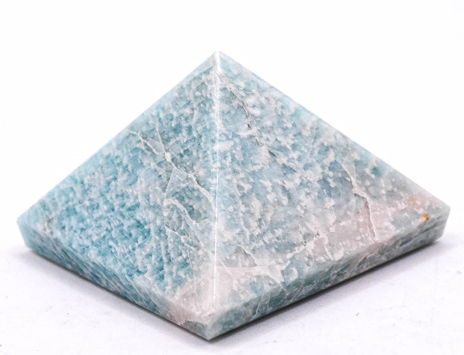 34mm Blue Green Teal Amazonite Pyramid Polished Natural Gemstone Mineral – India