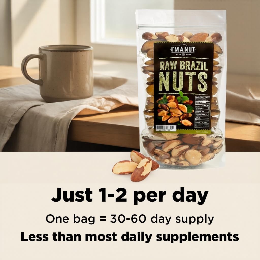 16 oz Raw Brazil Nuts: Rich in Selenium, Gluten & Peanut Free Delight