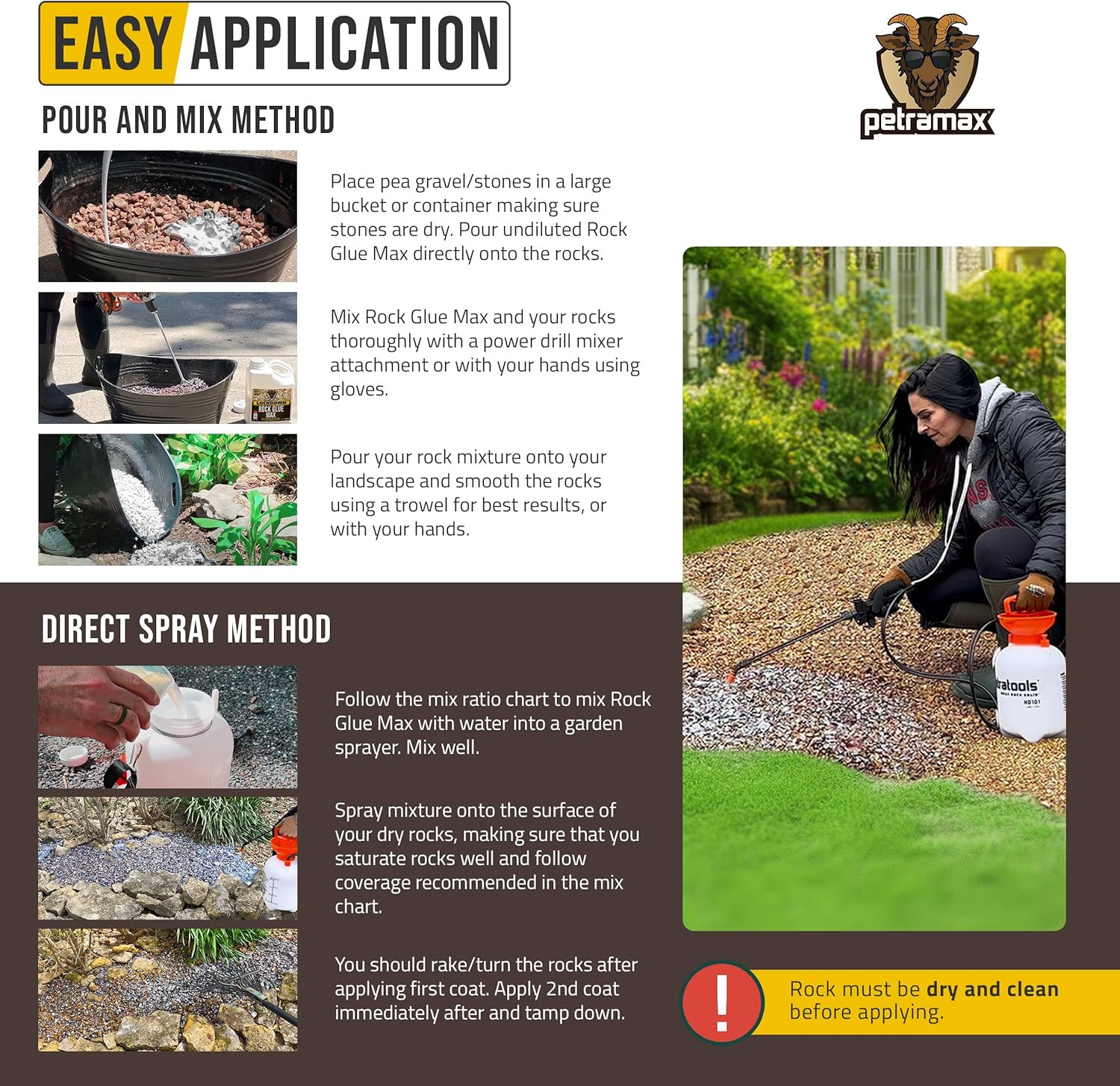 Lockscape Sticky Rock or Sticky Mulch Glue for Landscaping with Sprayer 1 Gallon