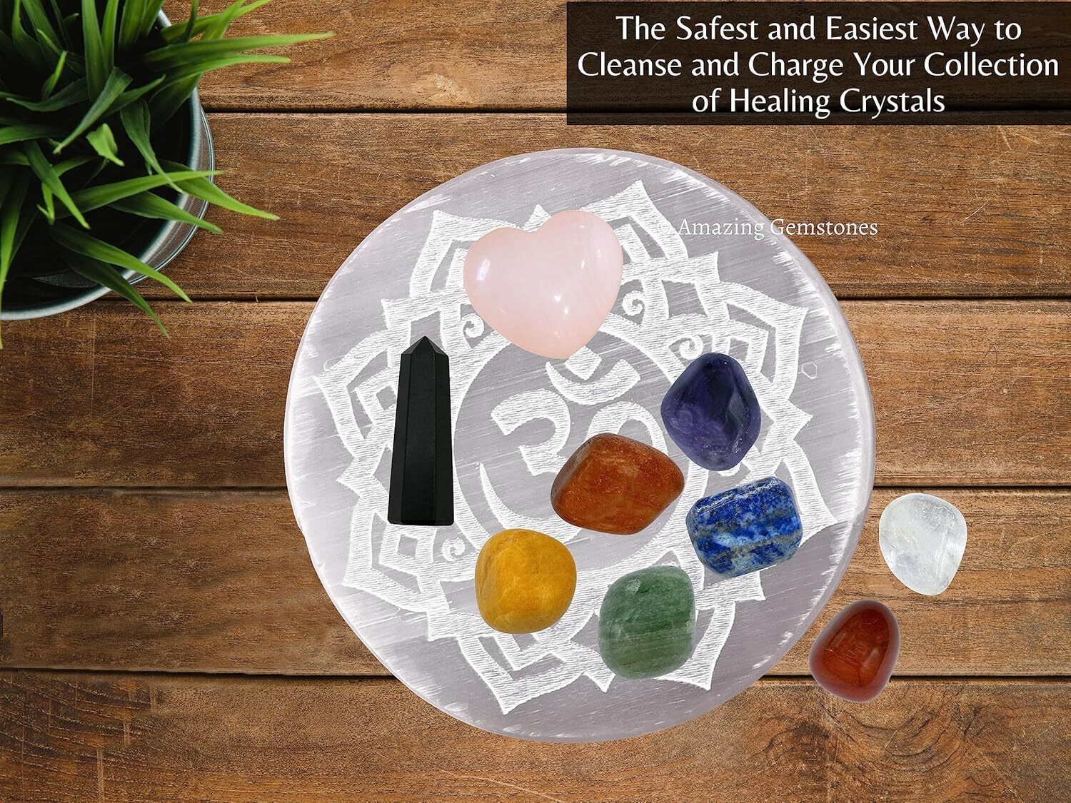 Selenite Crystal Charging Plate For Crystals And Healing Stones, 3″ Round Disc