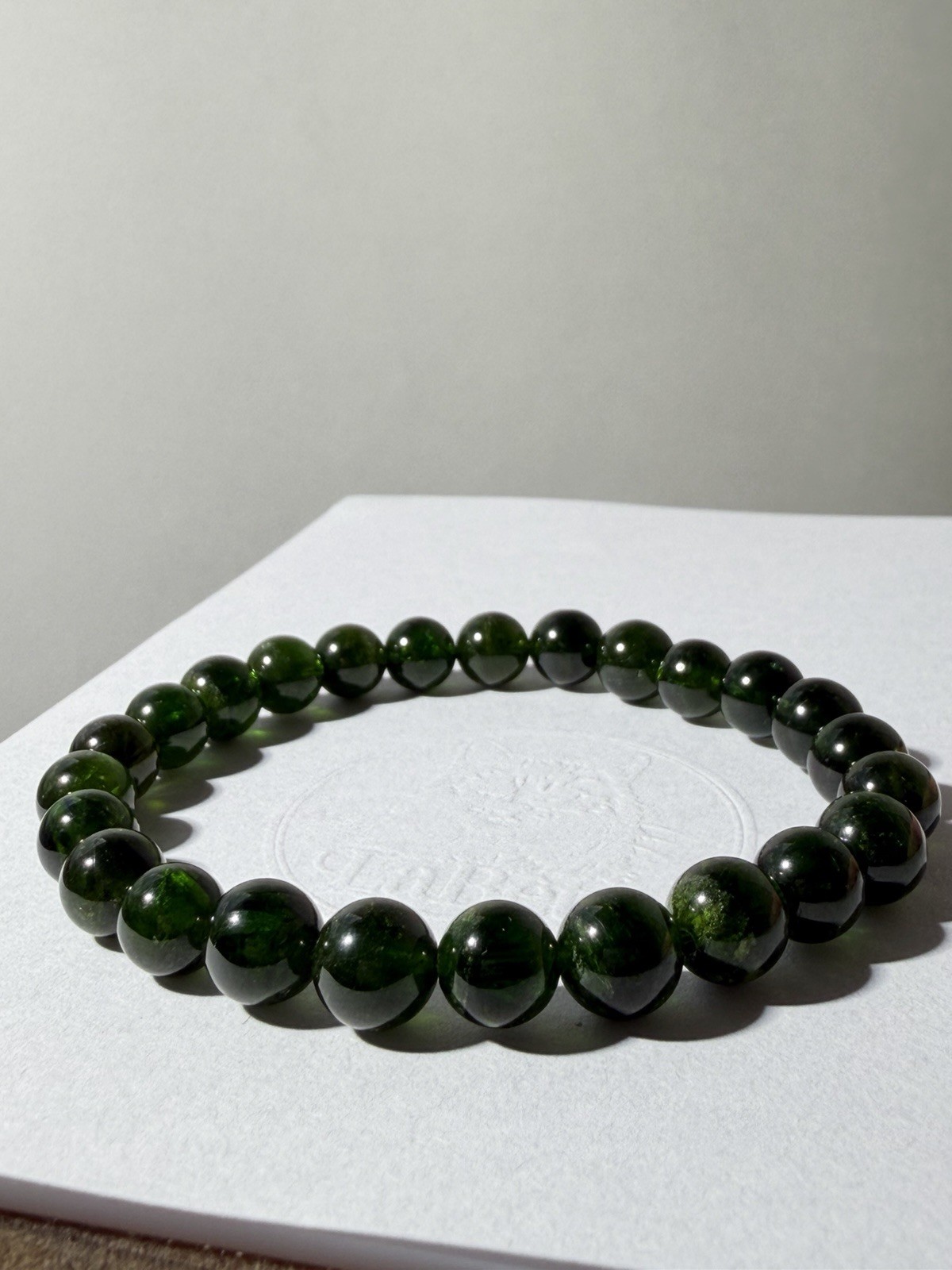 Transparent Chrome Diopside Deep Emerald Green Natural Gemstone Bracelet