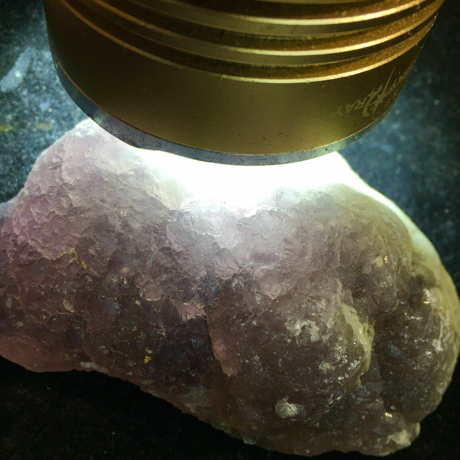 220g Natural Shiny Pyrite Based on the Purple Spherical Fluorite Crystal