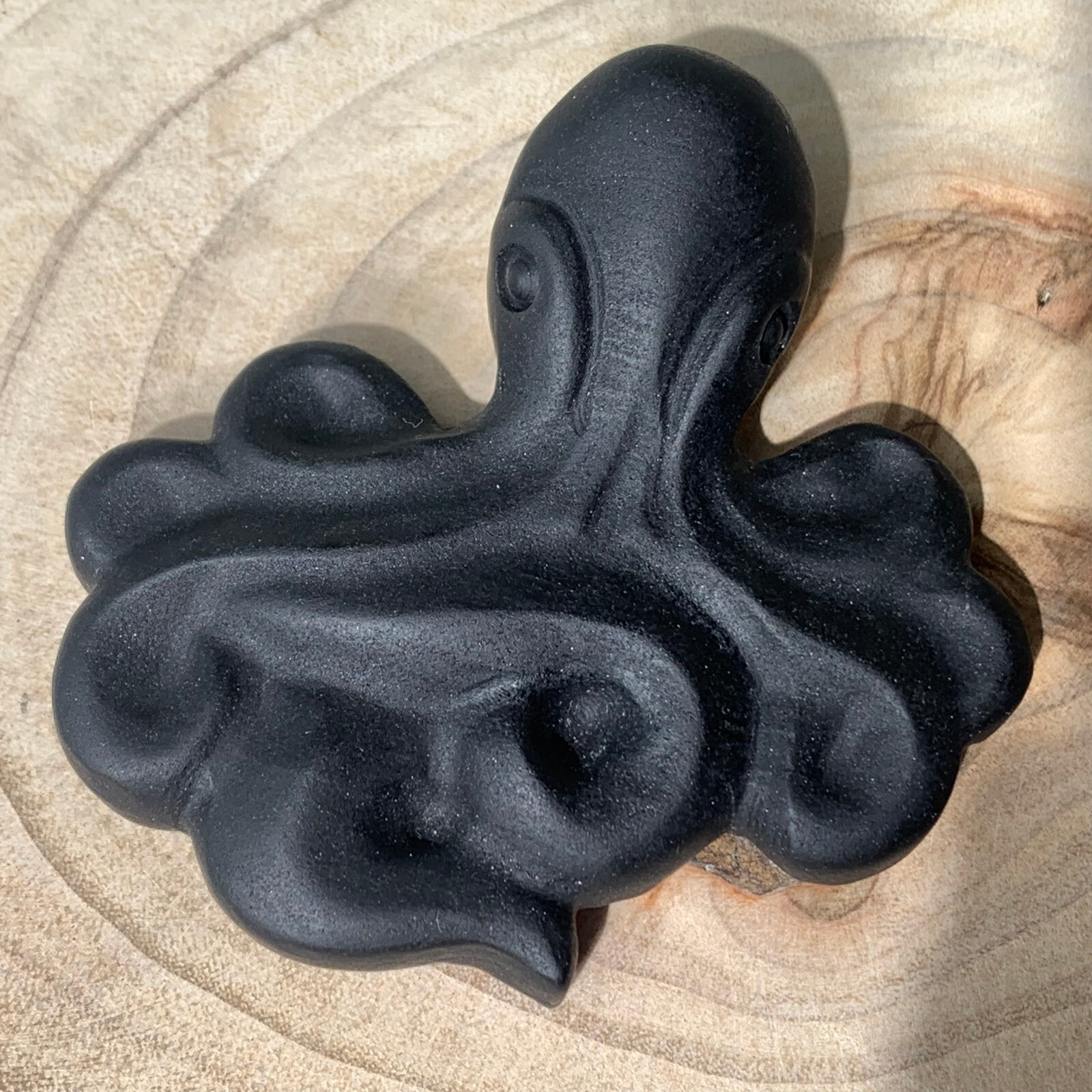 62G Natural Obsidian Stone Carved Octopus Quartz Crystal Carving Healing