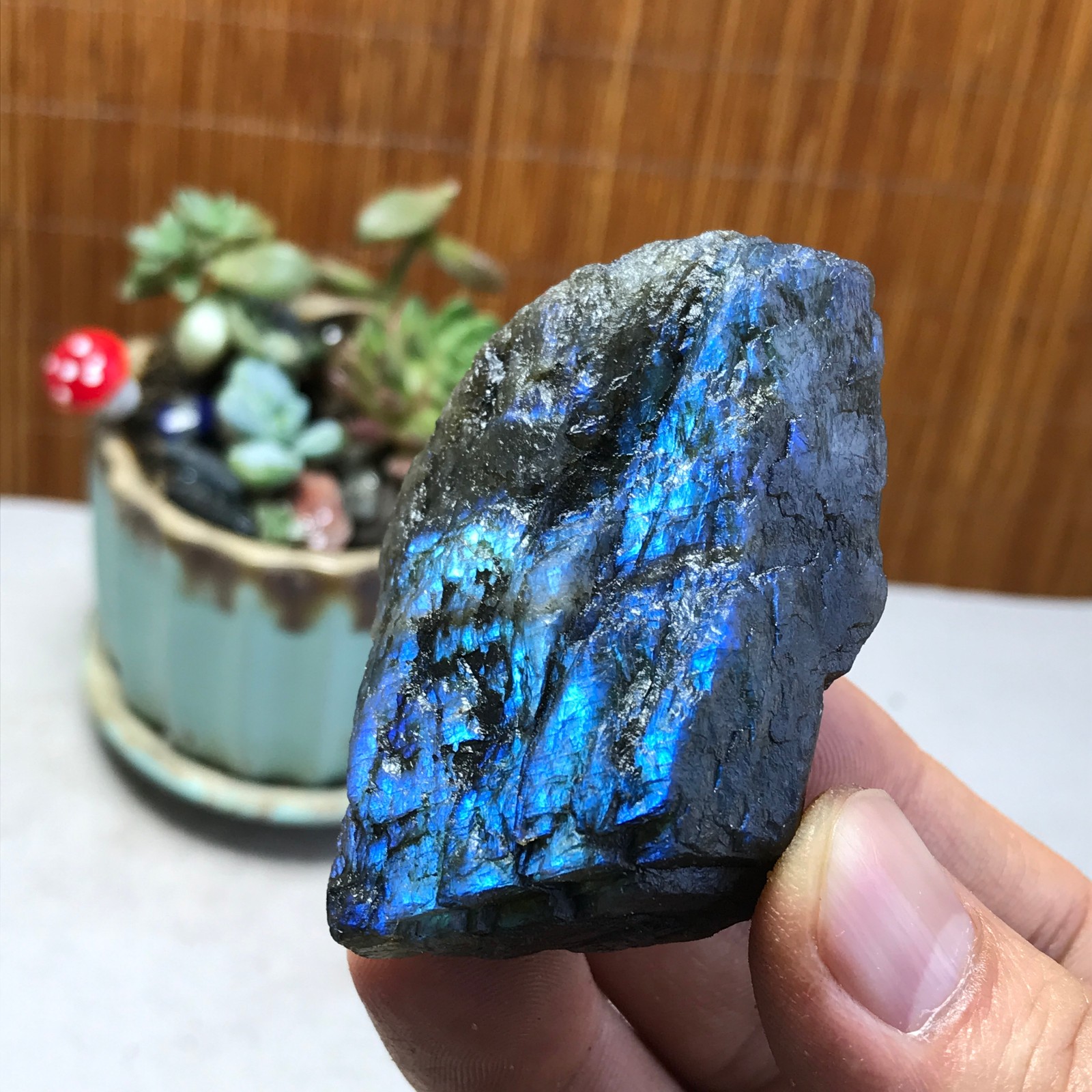 58-35-32mm Natural Labradorite Crystal gemstone Rough Mineral Specimen A5387