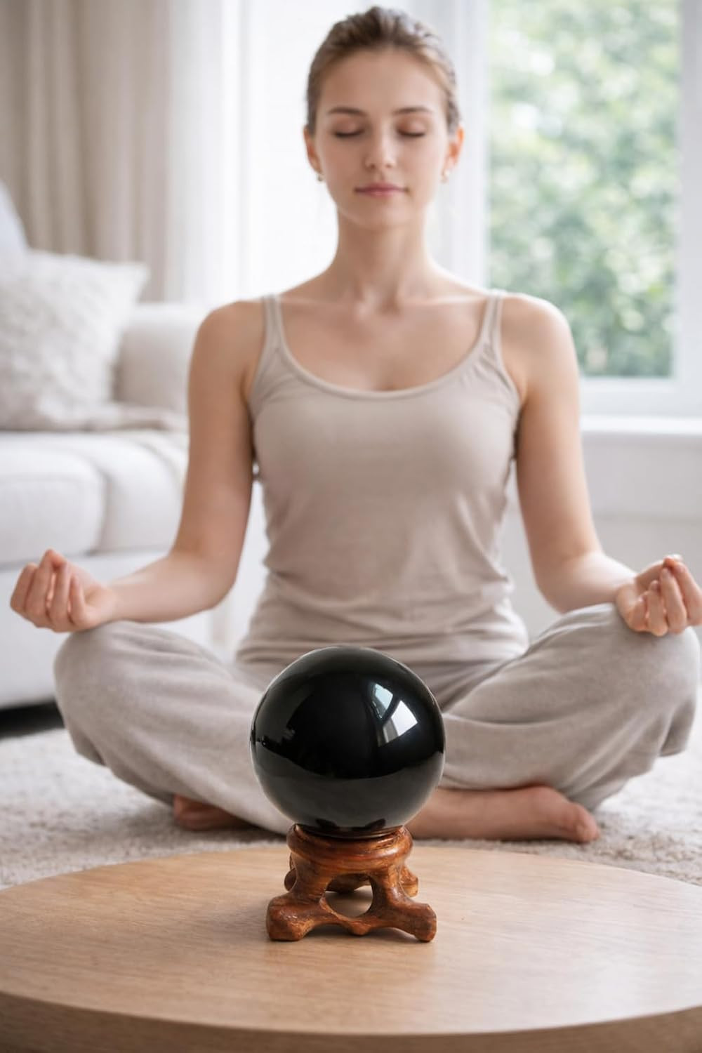 Black Obsidian Sphere for Meditation, Feng Shui, and Divination – Authentic Obsi
