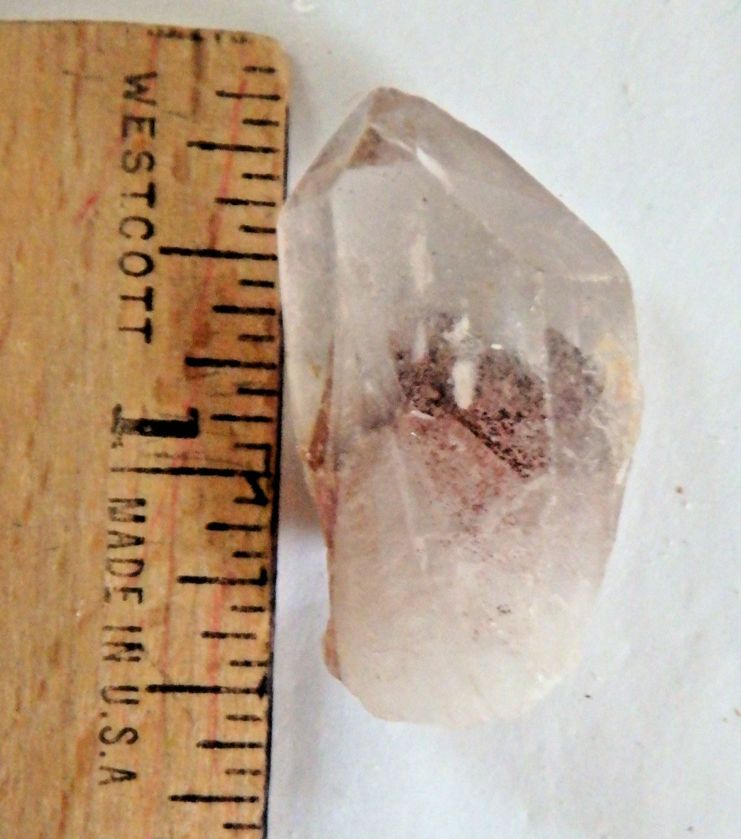 Sweet Quartz Point with Red Hematite Phantoms Mineral 14 grams
