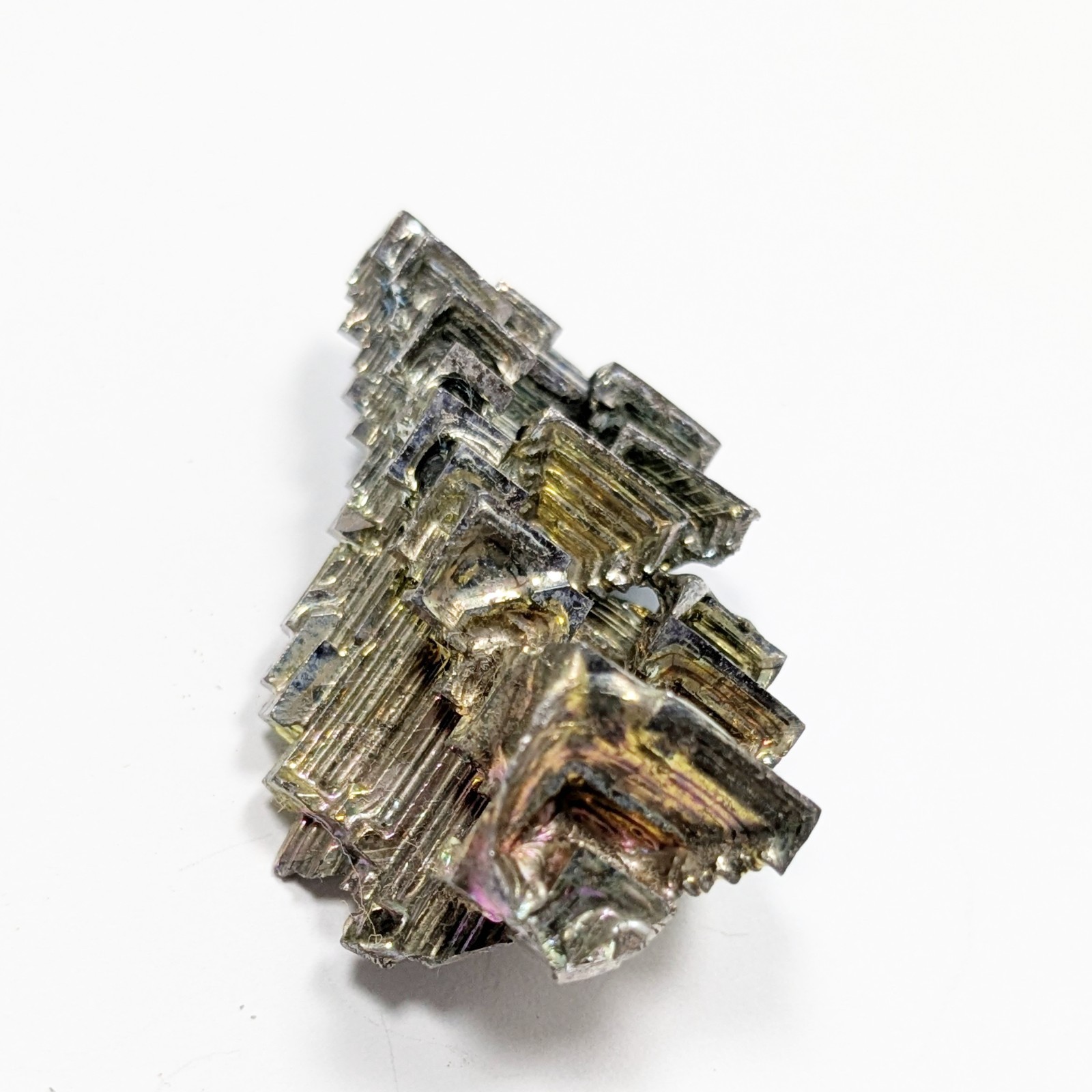 Bismuth rainbow iridescent crystal cluster mineral specimen 27 grams 44mm long