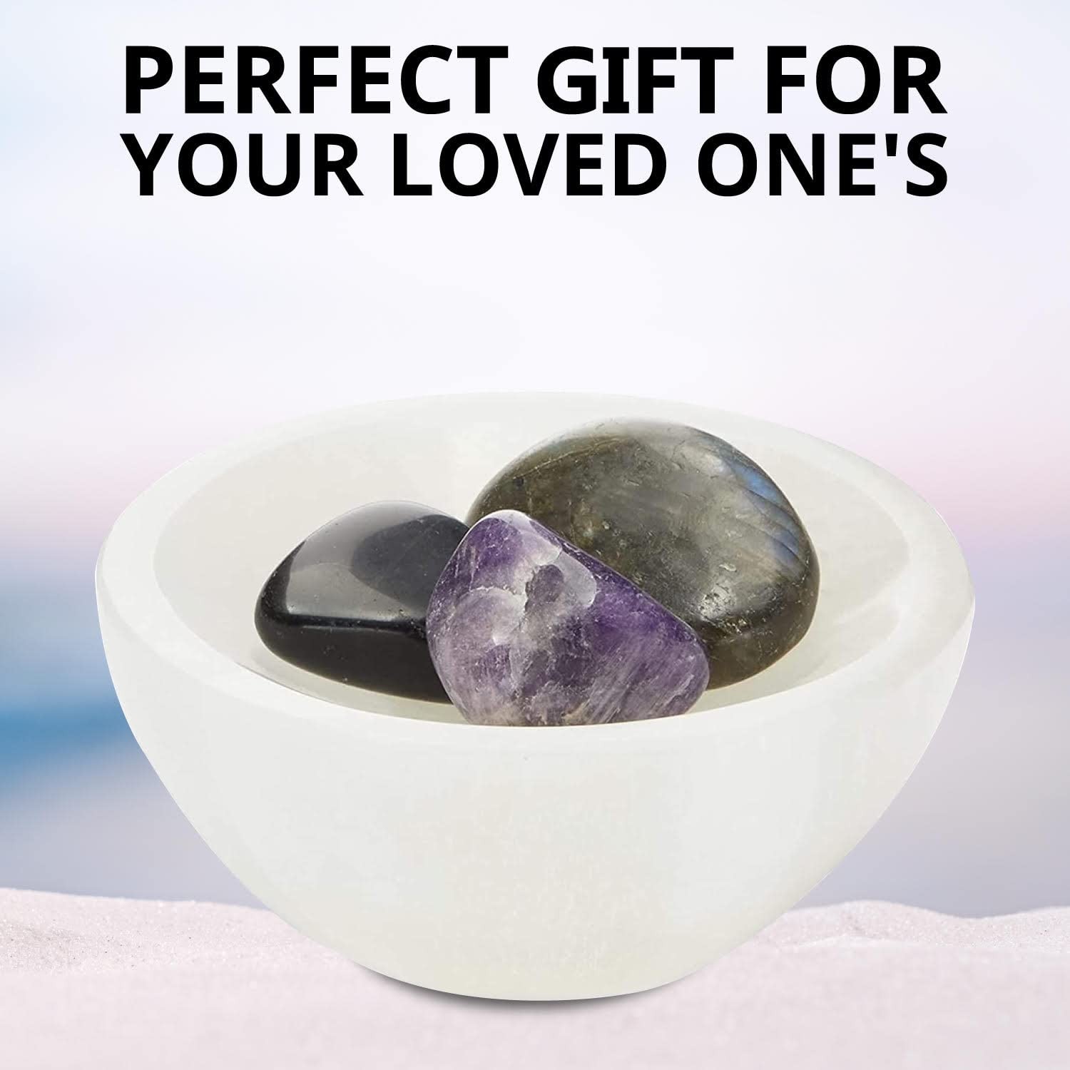 WBM Selenite Crystal Bowl – 4 Inch for Smudging, Healing and Recharging Cryst…