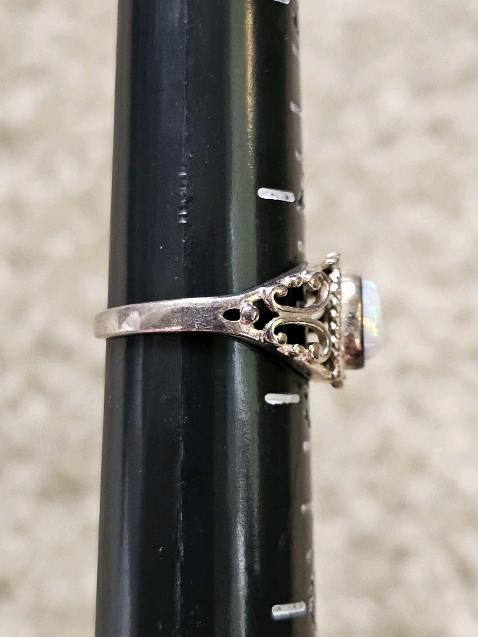 Sterling Silver Lab Created Opal Ring, Size 4.5, Crystals & Stones Mineral