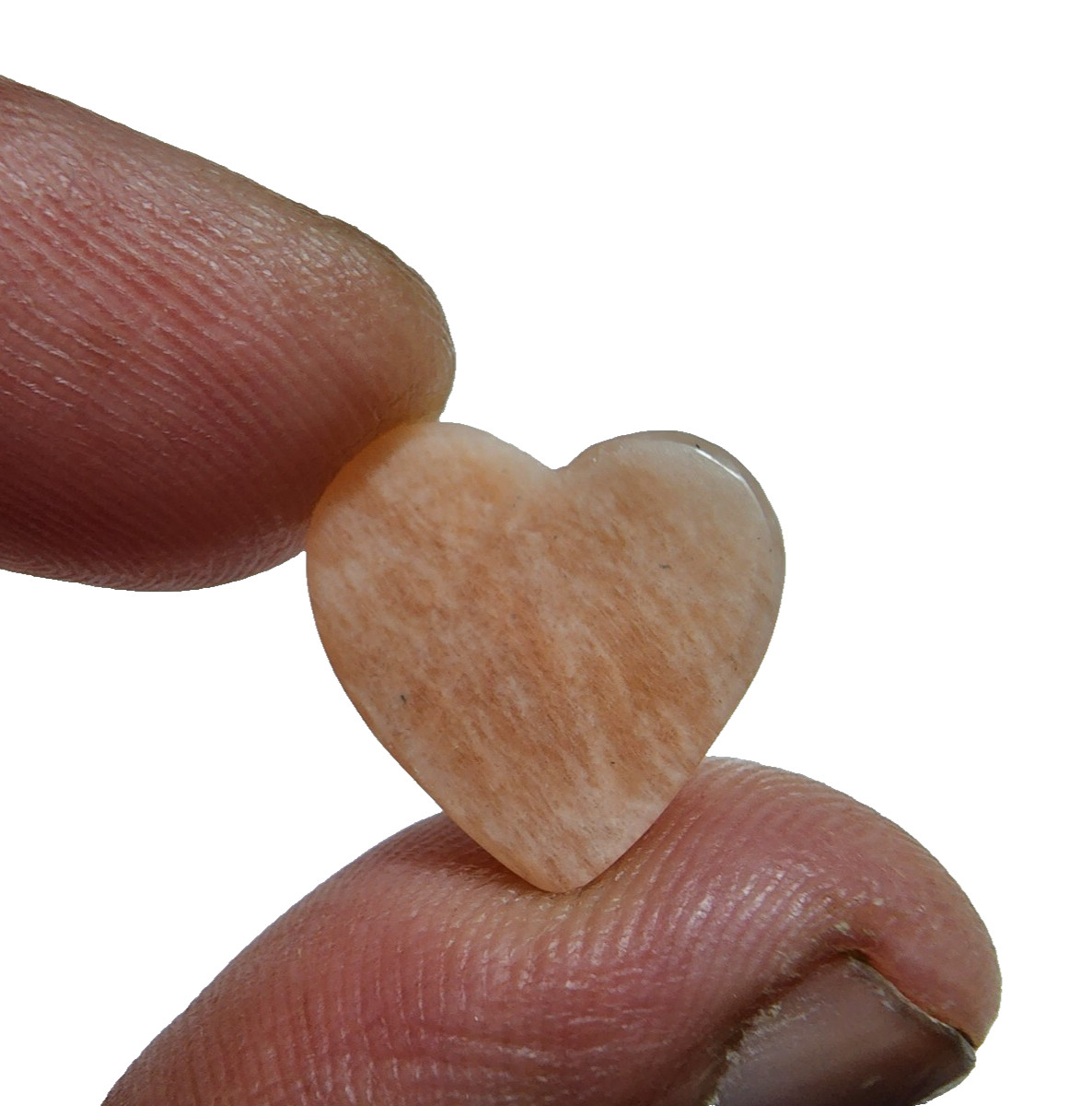 14 Crt Ultimate Rare Peach Amazonite Gemstone Cabochon Heart Shape Jewelry Stone
