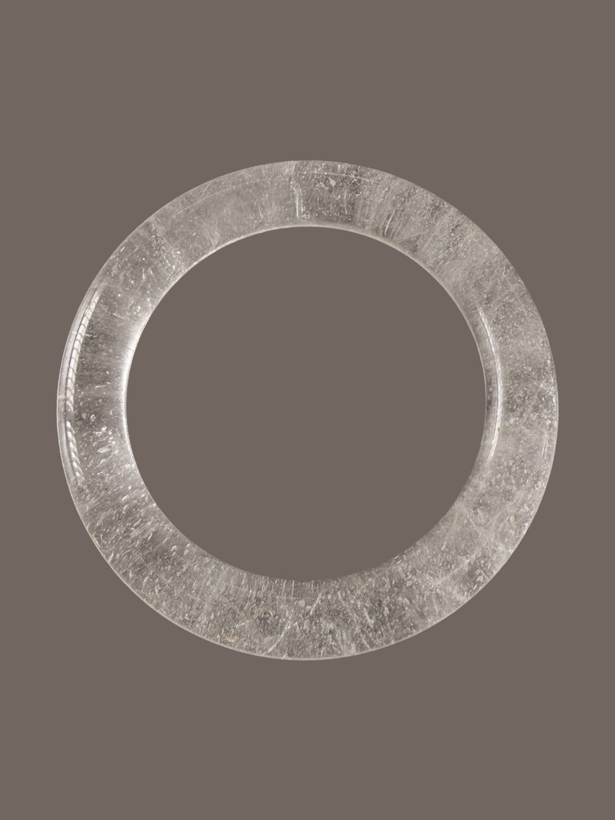 667: A Natural Quartz Chrystal Stone Carved Bangle 58.8mm Inner DM