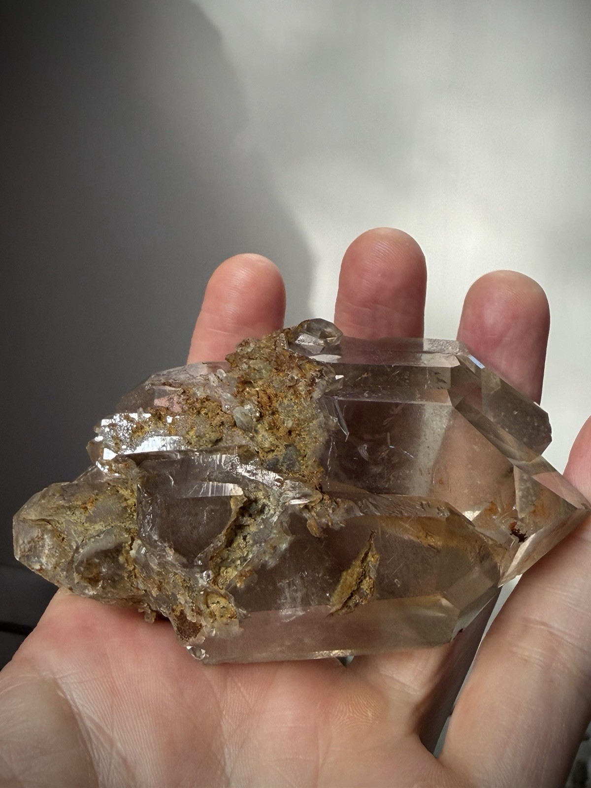 Double Terminated Quartz Crystal Dissolved Quartz Natural Smoky Quartz Floater