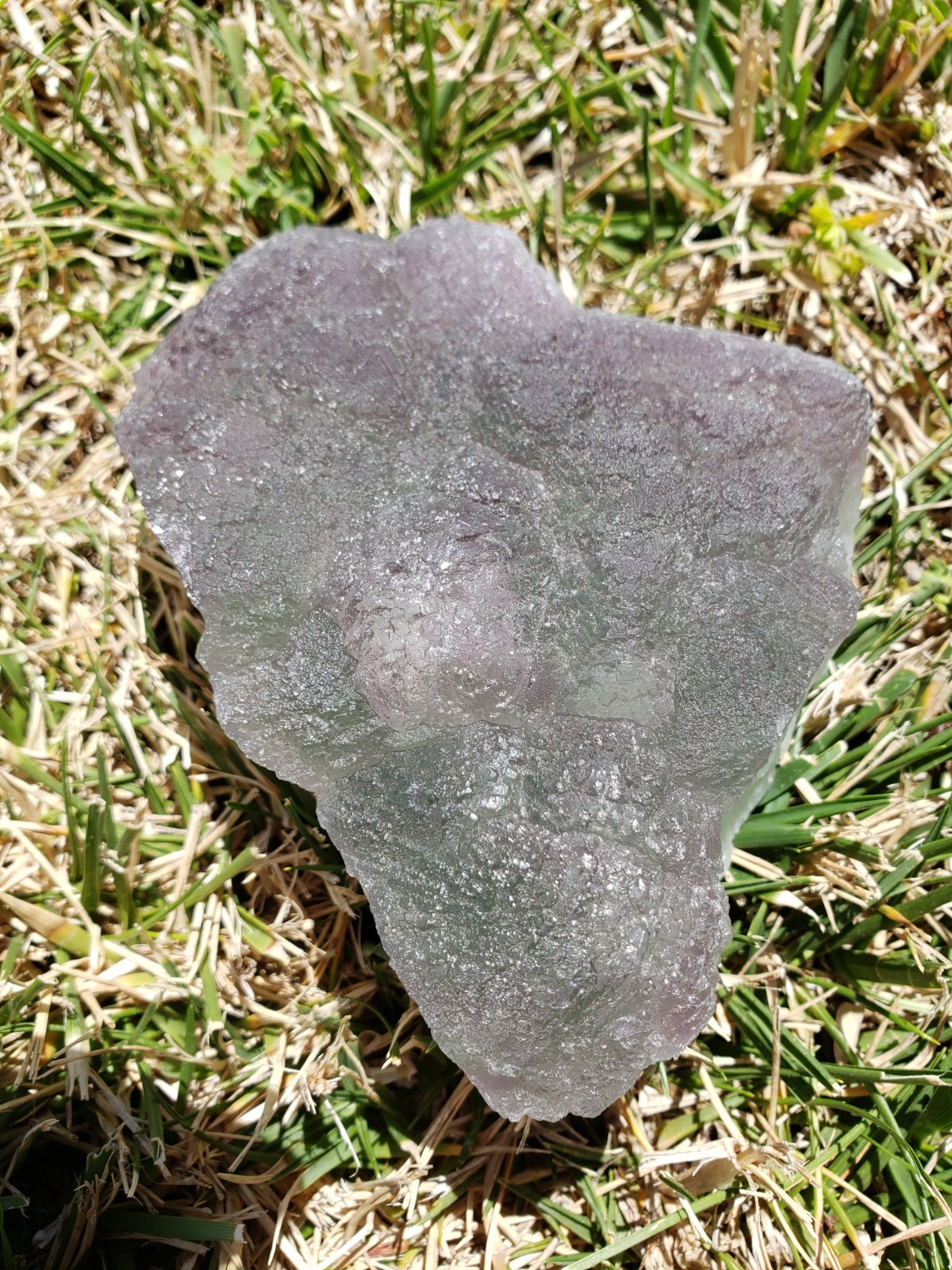 5.75″ Purple and Green Fluorite Quartz Crystal Mineral UV Specimen with Stand