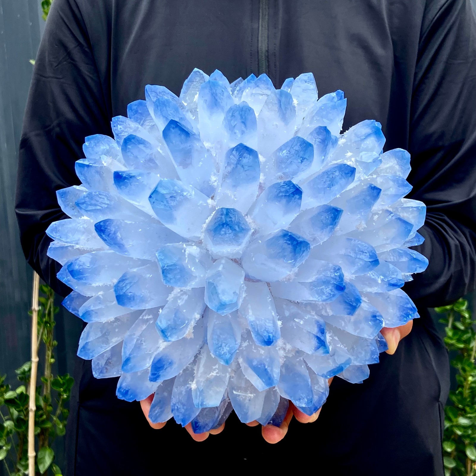 15.32LB New find sky blue phantom quartz crystal cluster mineral sample