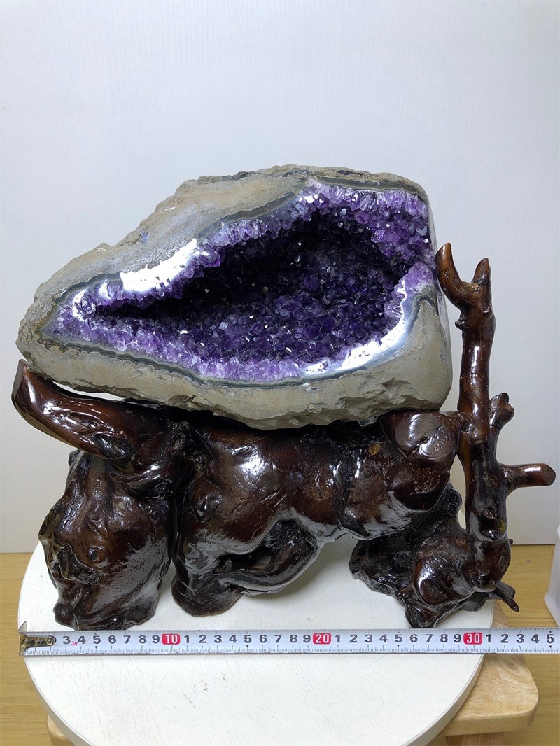 18.17LB Natural Amethyst Cave Quartz Crystal Mineral Specimen Healing + STAND