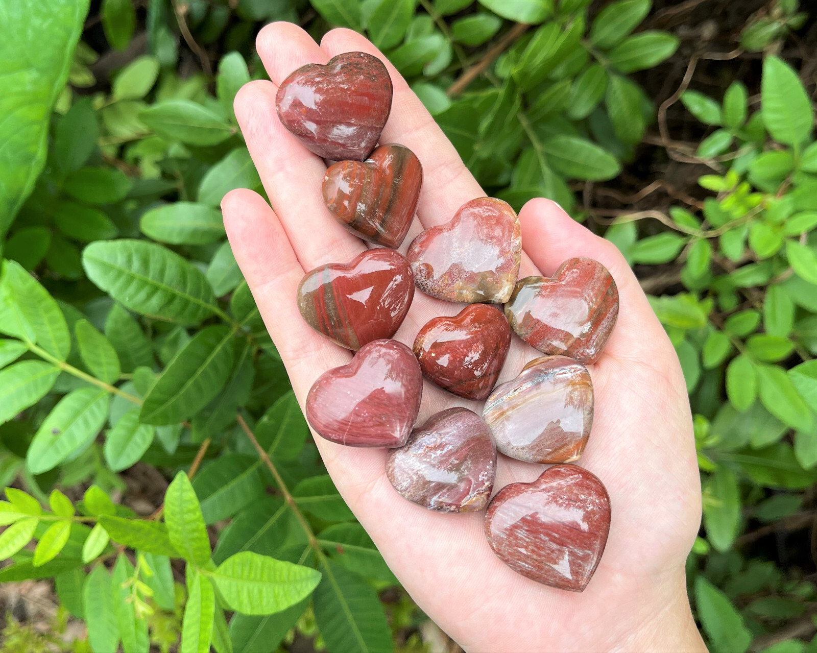 Petrified Wood Heart: 1″ (Crystal Heart, Puffed, Puffy, Gemstone Heart)