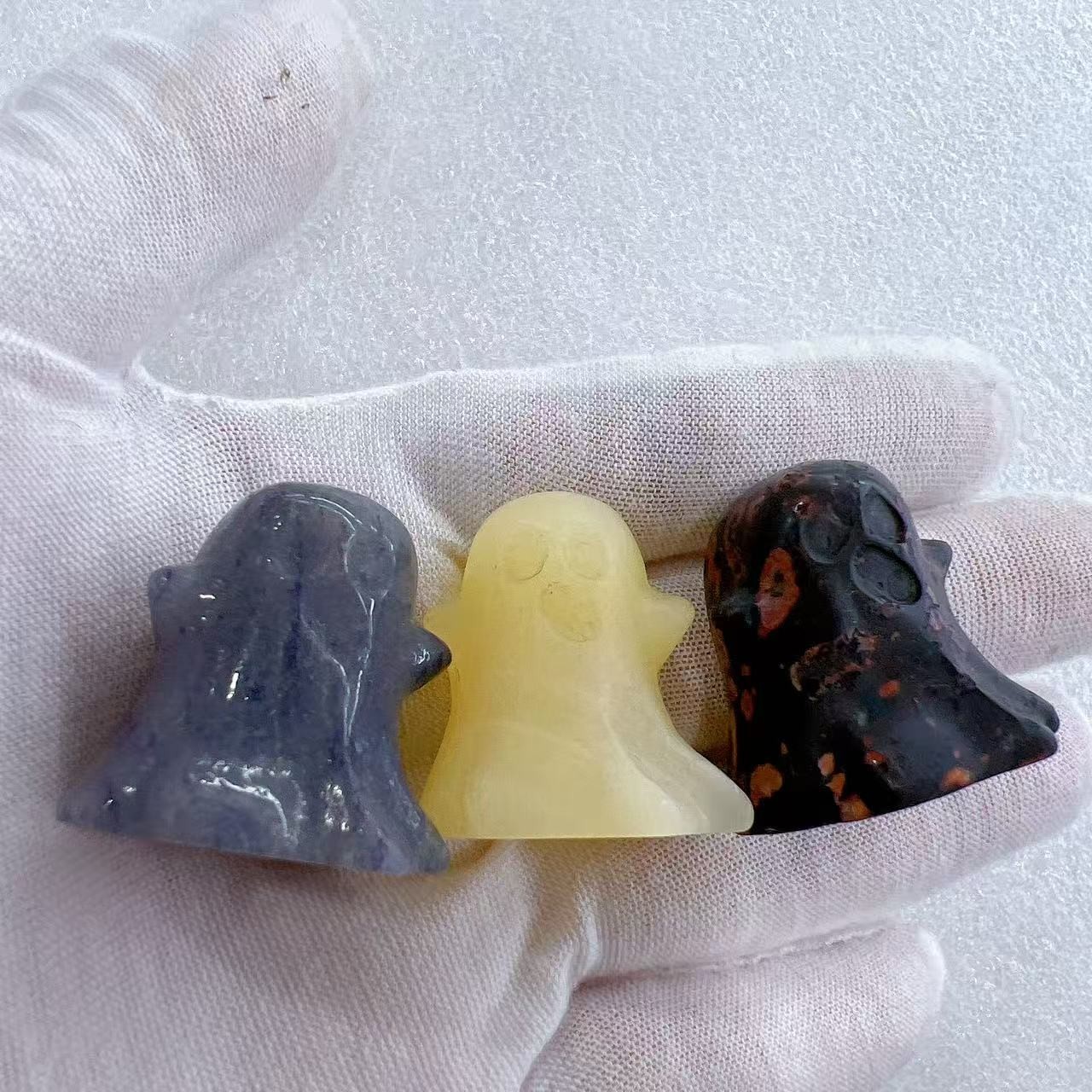 5pc wholesale Natural Halloween ghost skull Quartz hand Carved crystal gift