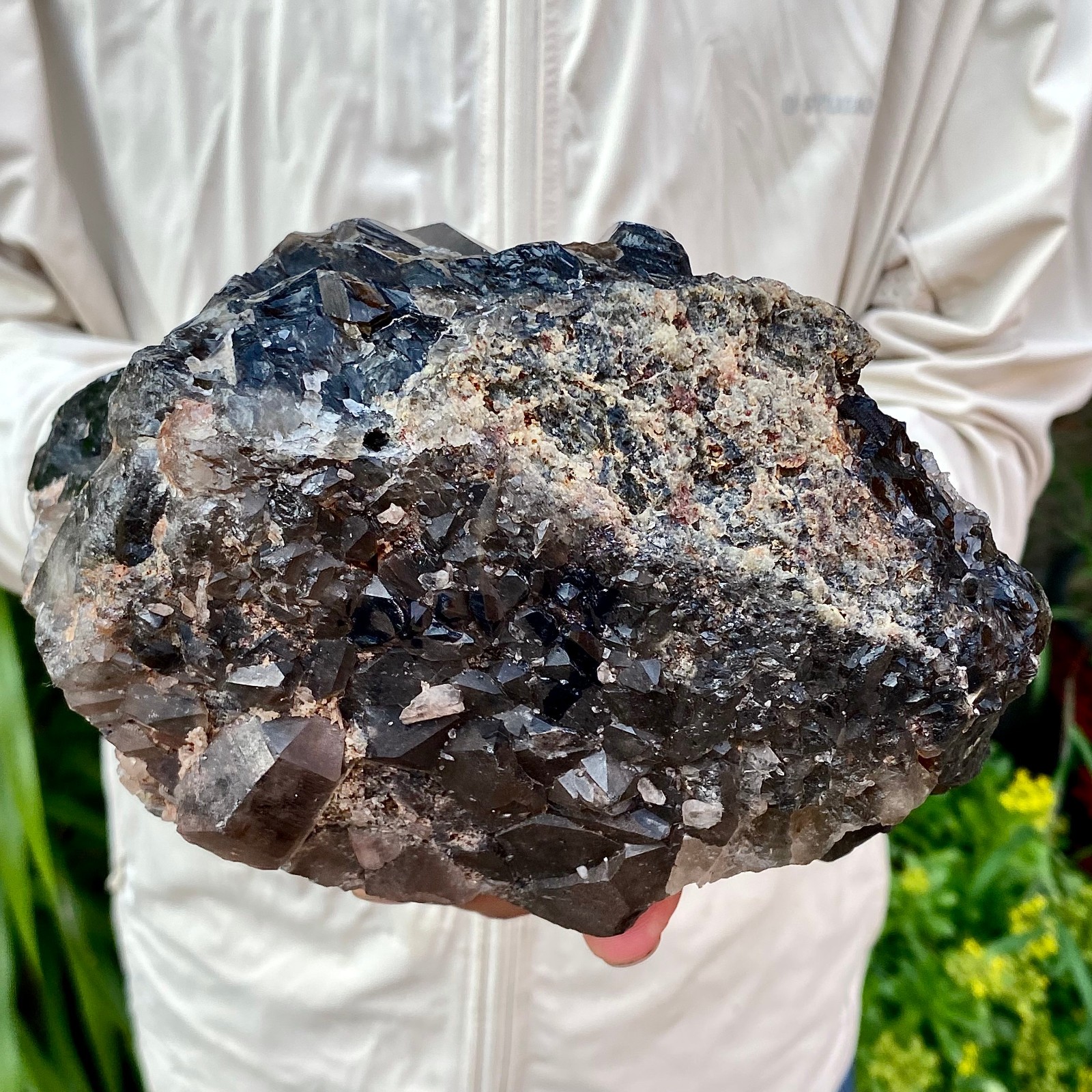 7.16LB Natural Black Smoky Quartz Crystal Cluster Raw Mineral Specimen