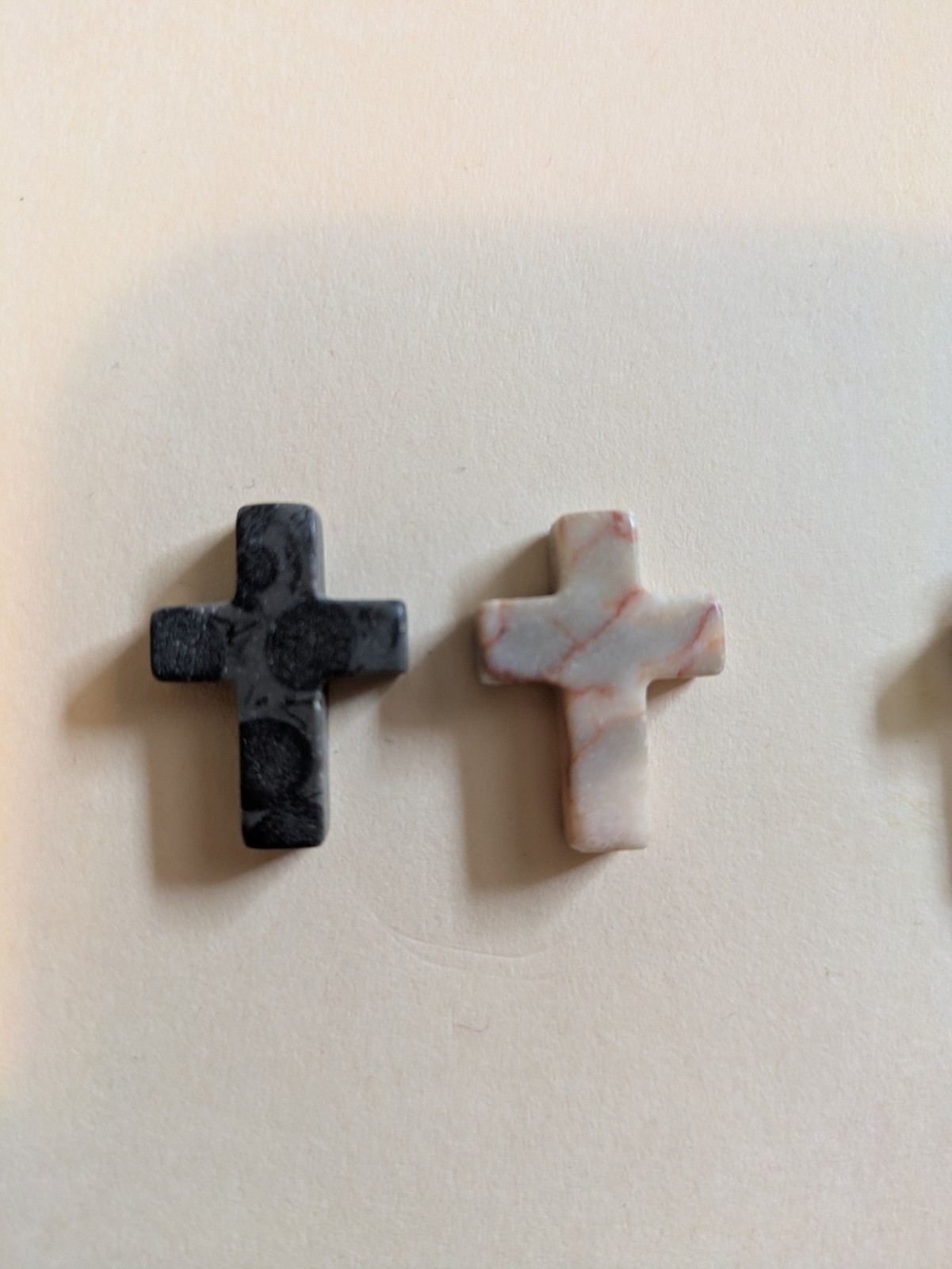 1″ Mini Crystal Crosses Natural Quartz Cross Shaped Worry Stones Charms – #11