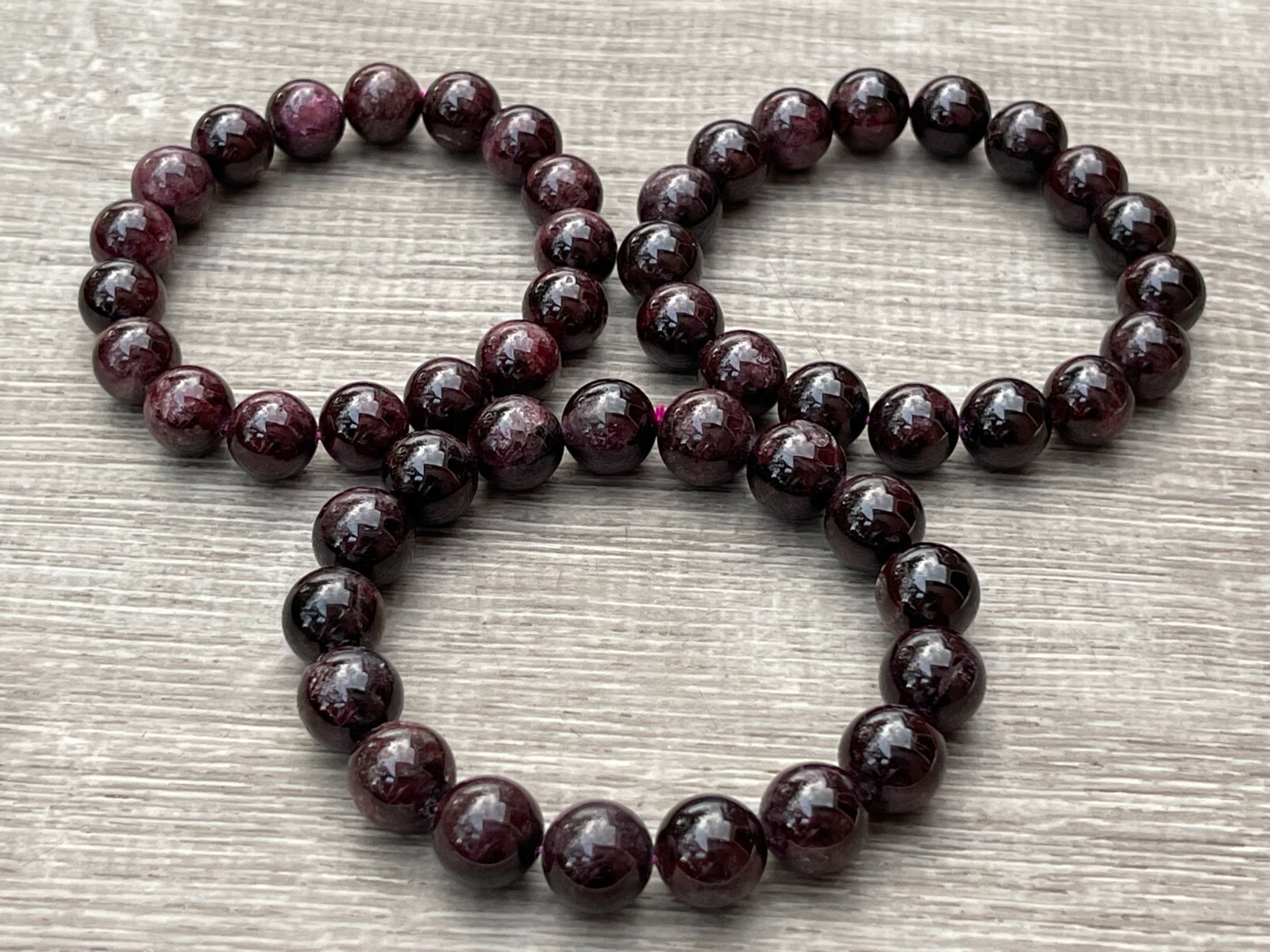 Grade A++ Garnet Crystal Bead Bracelet 12mm, Genuine Garnet Gemstone Bracelet