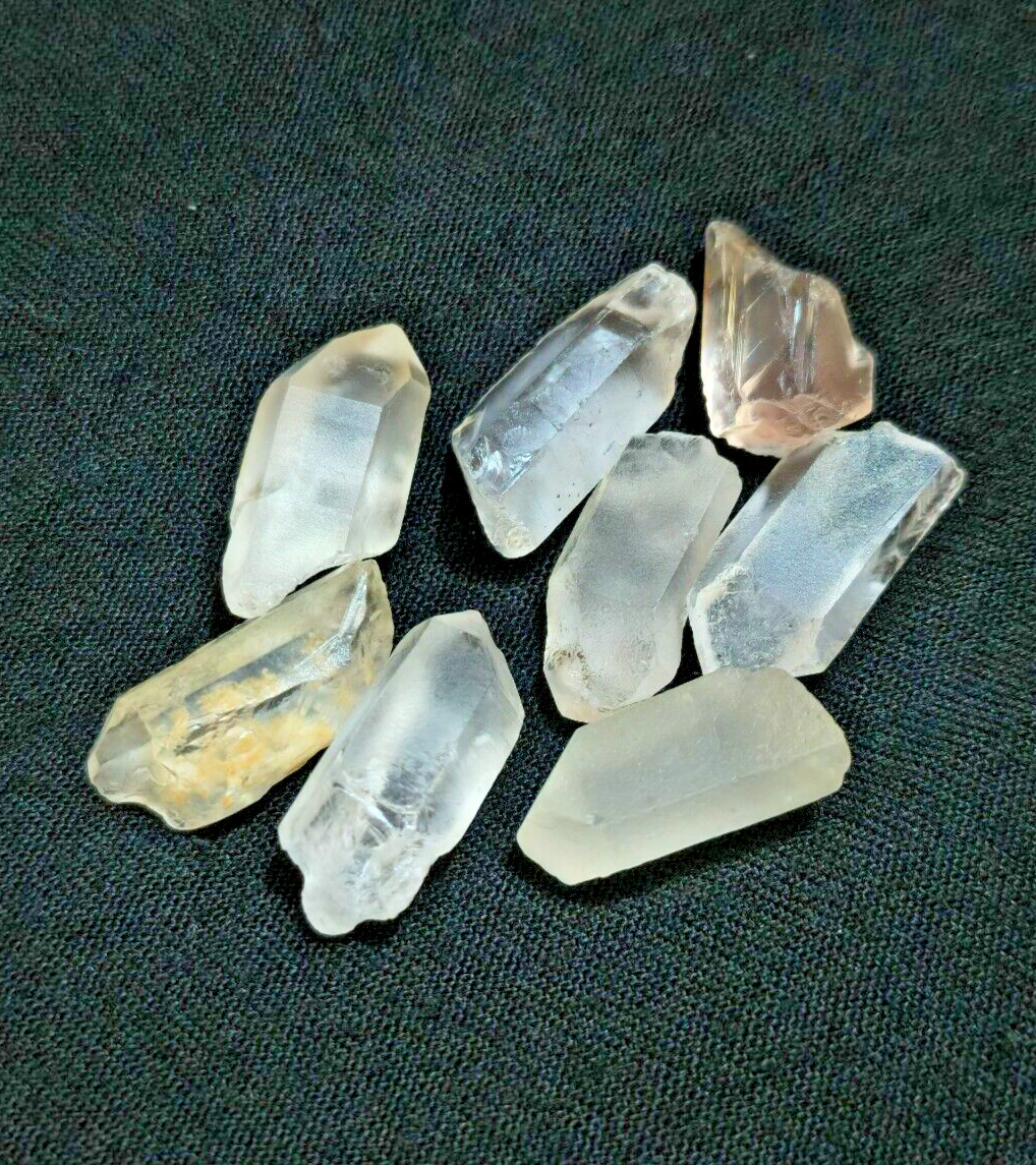 81 Crt 8 Pcs Lot Beautiful Crystal Quartz Raw Size 16-20 MM Rare Loose Gemstone