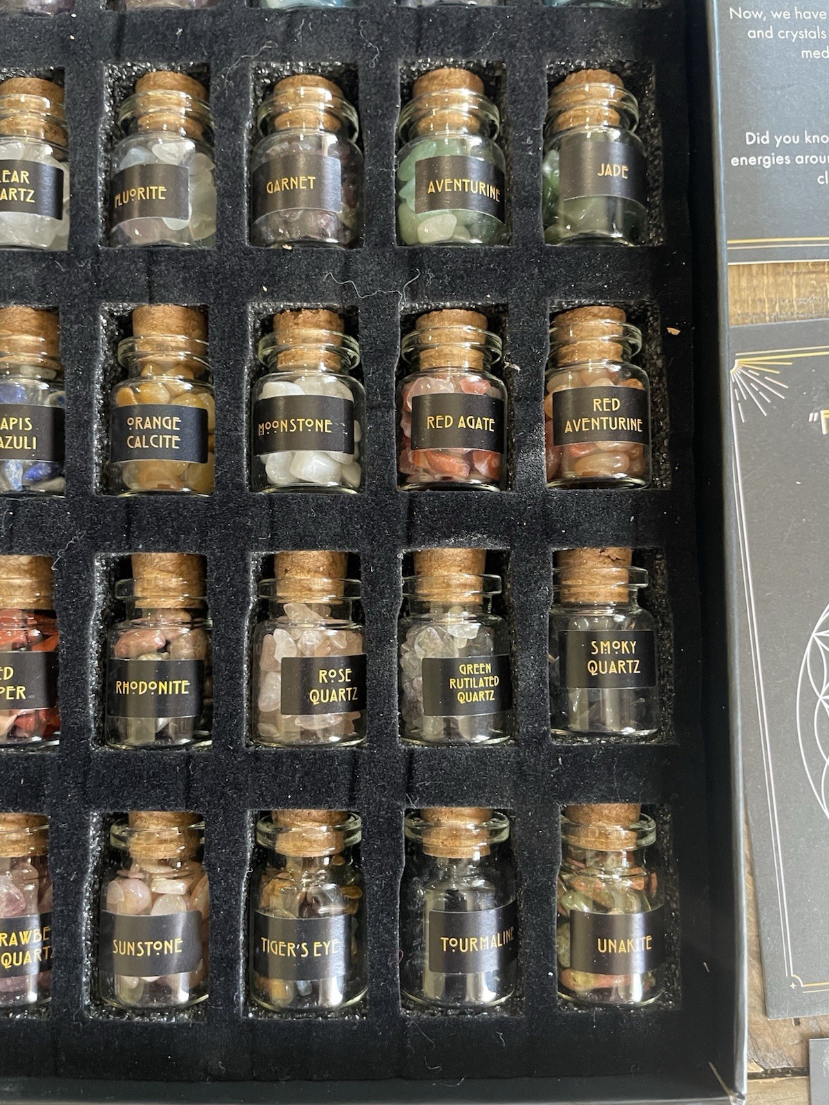 Witchcraft Crystals Set: 30 PCS Gemstones in Jars for Altar & Wiccan Supplies