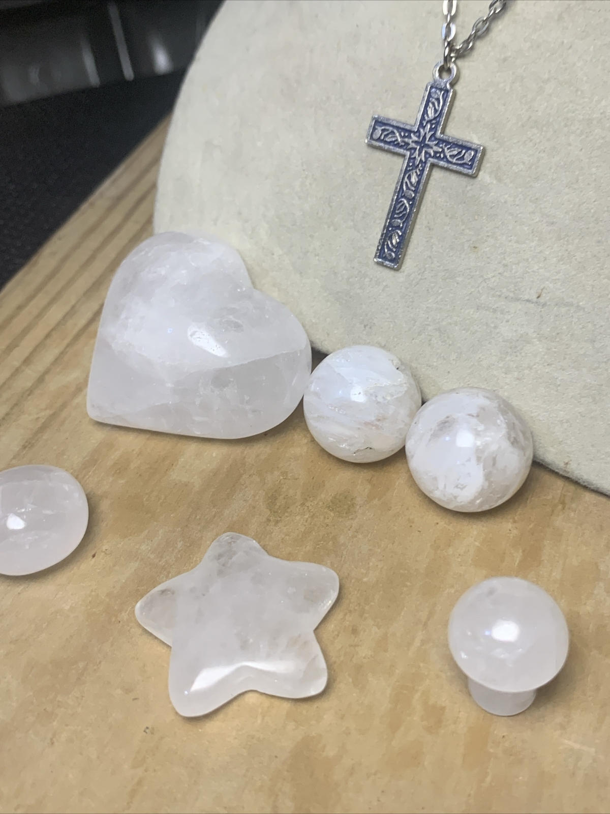 healing crystals set Jewelry Cross Necklace Clear Quartz Carvings,Agate B111