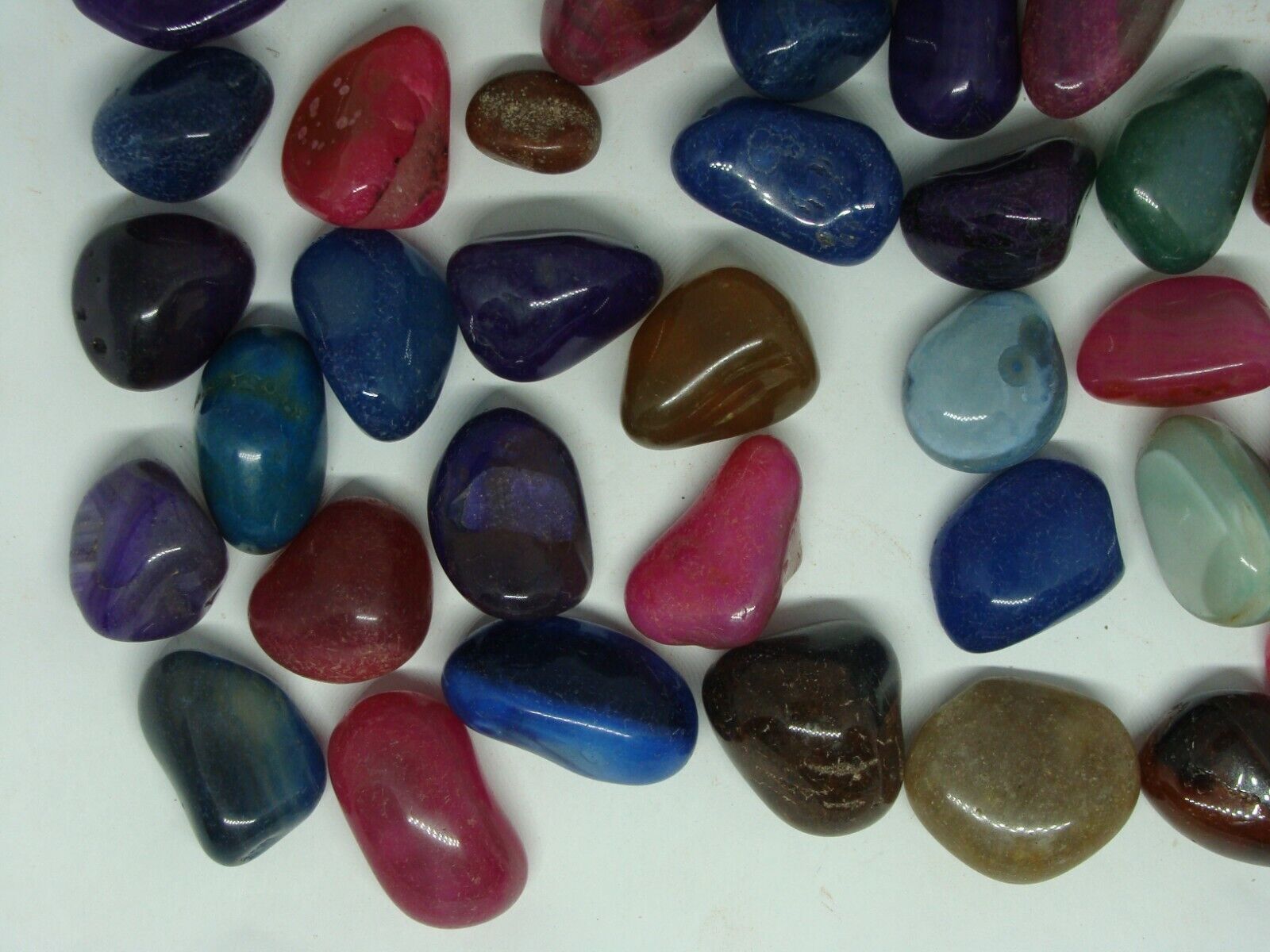 1900 Carats Natural Polished Small Mixed Tumble Stone Genuine Rock Gem Size #6